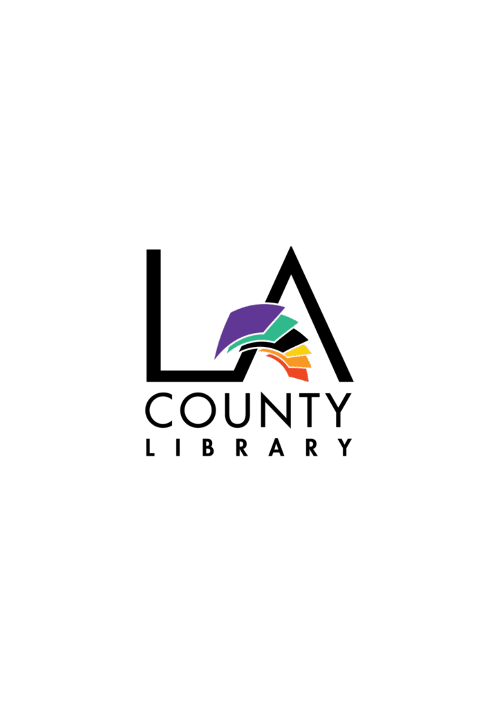 LA County Library logo – Black Resource Center promoting literacy and cultural representation.